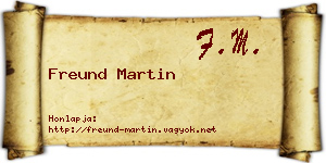 Freund Martin névjegykártya
